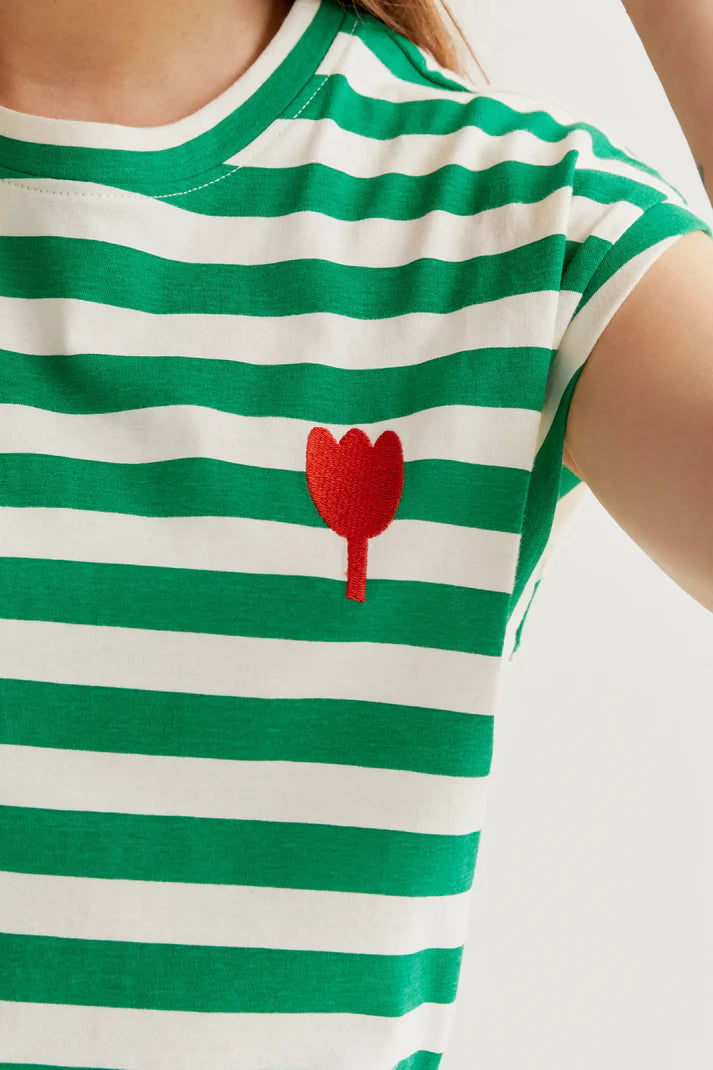 Maglia rigata Tulipano red